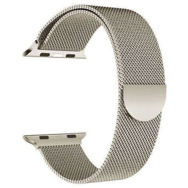 Milanese Metal App Watch Strap in Starlight Brushed Nickel- Stainless Steel
